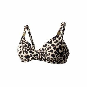 Liz Claiborne Leopard Animal Print Bikini Swim Top Bra M